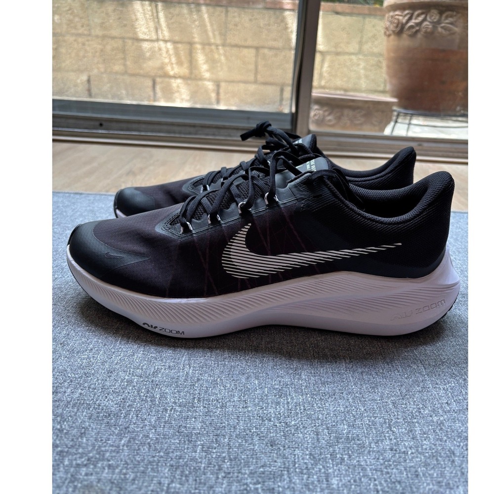 Nike Air Zoom Winflo 8 Mens Black White Running Shoes CW3419-006 Size 13